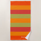 Orange Red Green Strip Personalisiert Yoga Mat Strandtuch (Vorderseite)