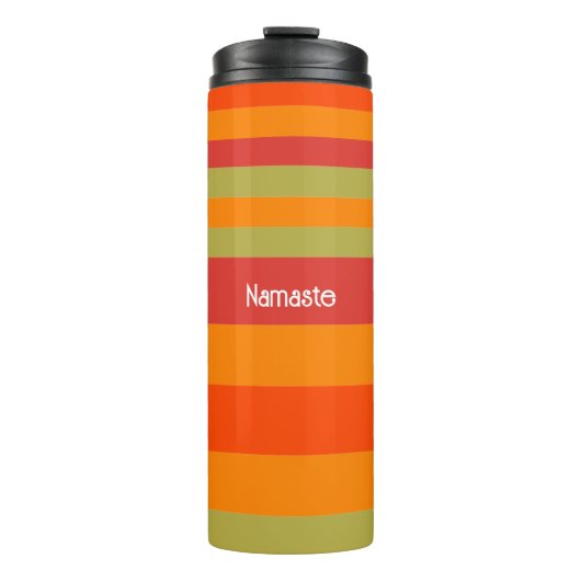 Orange Red Green Strip Personalisiert Yoga Mat Thermosbecher (Vorderseite)