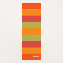 Orange Red Green Strip Personalisiert Yoga Mat