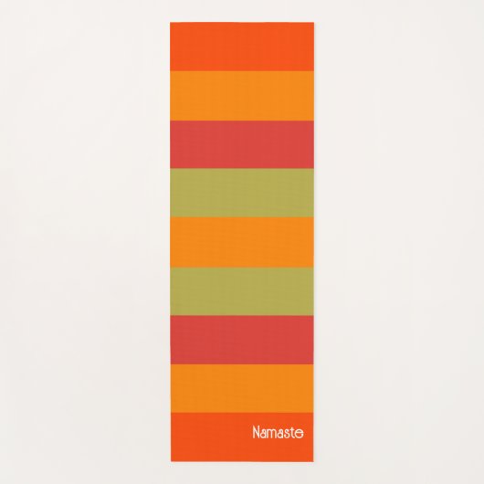 Orange Red Green Strip Personalisiert Yoga Mat Yogamatte (Vorderseite)