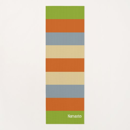 Orange Red Green Strip Personalisiert Yoga Mat Yogamatte (Vorderseite)