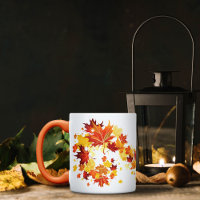Orange-Red Herbst Blätter Coffee Tasse