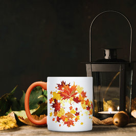Orange-Red Herbst Blätter Coffee Tasse