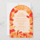 Orange Red Herbstlaubs Hochzeitseinladung Einladung (Vorderseite)