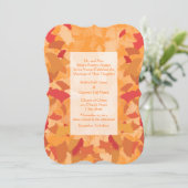 Orange Red Herbstlaubs Hochzeitseinladung Einladung (Stehend Vorderseite)