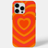 Orange Red Hypnotic Heart Liebe Pattern Case-Mate iPhone Hülle (Rückseite)