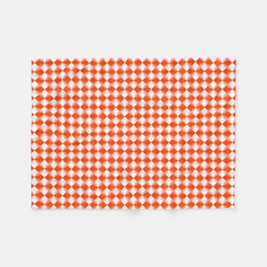 Orange Red Kariert Pattern Fleecedecke (Vorderseite (Horizontal))