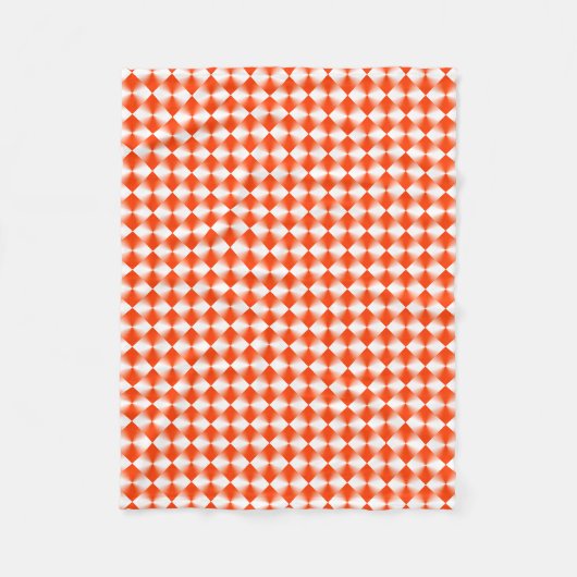 Orange Red Kariert Pattern Fleecedecke (Vorderseite)