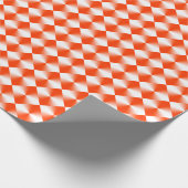 Orange Red Kariert Pattern Geschenkpapier (Ecke)