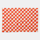 Orange Red Kariert Pattern Geschirrtuch (Horizontal)