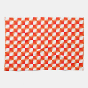 Orange Red Kariert Pattern Geschirrtuch