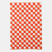 Orange Red Kariert Pattern Geschirrtuch (Vertikal)