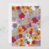 Orange Red Lila Garden Blume Brautparty Einladung (Rückseite)