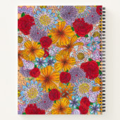 Orange Red Lila Garden Doodle Blume Notizblock (Rückseite)