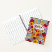 Orange Red Lila Garden Doodle Blume Notizblock (Innenseite)