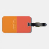 Orange Red Modern Airplane Monogram Gepäckanhänger (Rückseite horizontal)