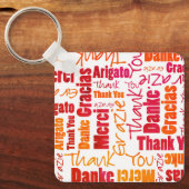 Orange Red Multilingual "Danke" Typografy Key Schlüsselanhänger (Vorderseite)