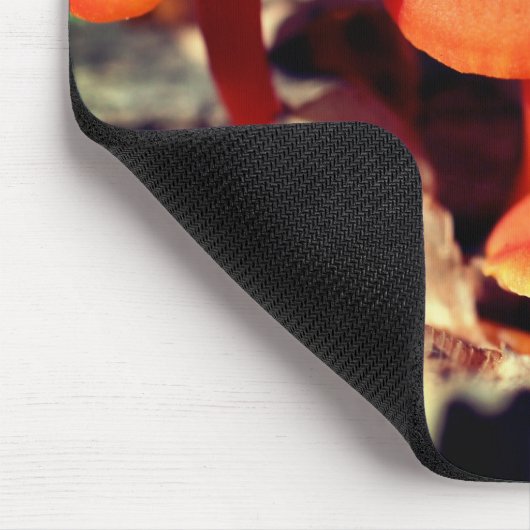 Orange Red Mushrooms Nature Mousepad (Ecke)