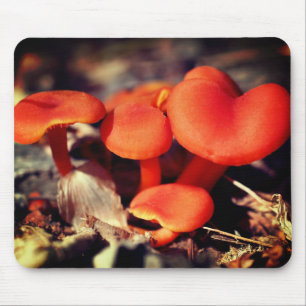 Orange Red Mushrooms Nature Mousepad