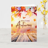 Orange Red Natural Herbst Season Karte (Gelbe Blume)