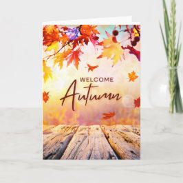 Orange Red Natural Herbst Season Karte