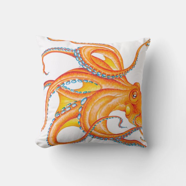 Orange red Octopus Ink Art Dance Kissen (Vorderseite)
