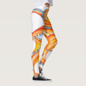 Orange red Octopus Ink Art Dance Leggings (Rechts)