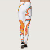 Orange red Octopus Ink Art Dance Leggings (Rückseite)