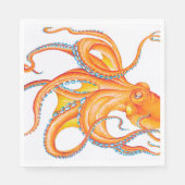 Orange red Octopus Ink Art Dance Serviette (Vorderseite)