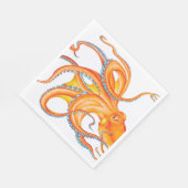 Orange red Octopus Ink Art Dance Serviette (Ecke)