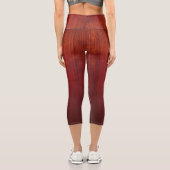 Orange Red ombre gestreift rustikal Capri Leggings (Rückseite)