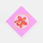 Orange Red Orchid Paper Napkins Serviette (Ecke)