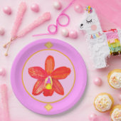 Orange Red Orchid Paper Teller (Party)