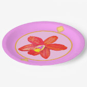 Orange Red Orchid Paper Teller (Schrägansicht)