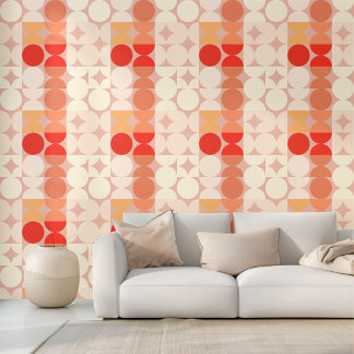 Orange Red Peach Mauve Taupe Elfenbeinzirkel Muste Tapete