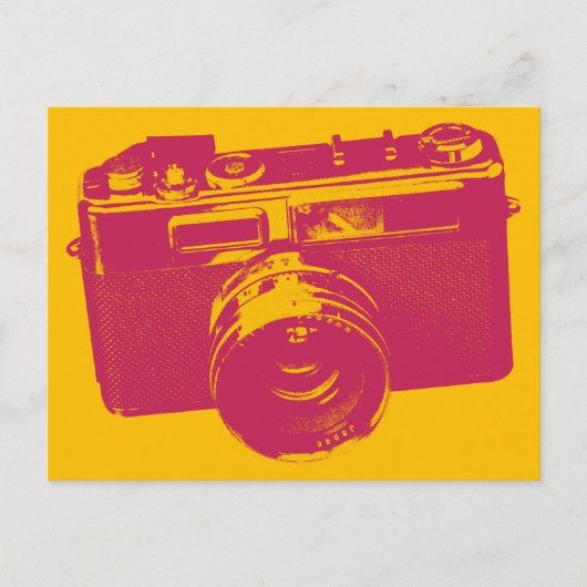 Orange & Red Pop Art Camera Postkarte (Vorderseite)