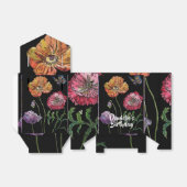 Orange Red Poppe auf Schwarz Blumenkuchen Geburtst Geschenkschachtel (Ungefaltet)
