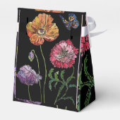 Orange Red Poppe auf Schwarz Blumenkuchen Geburtst Geschenkschachtel (Rückseite)