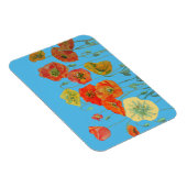 Orange red Poppies Watercolor Birthday Magnet (Rechte Seite)