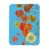 Orange red Poppies Watercolor Birthday Magnet (Vertikal)