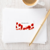 Orange Red Poppy Blume auf Weiß Adressaufkleber (Insitu)