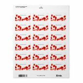 Orange Red Poppy Blume auf Weiß Adressaufkleber (Vorne)