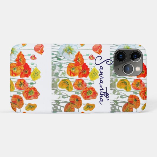 Orange Red Poppy Blume Pattern Vielen Dank Case-Mate iPhone Hülle (Rückseite (Horizontal))