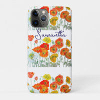 Orange Red Poppy Blume Pattern Vielen Dank