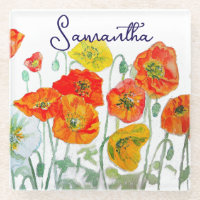 Orange Red Poppy Blume Pattern Vielen Dank