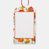 Orange Red Poppy Blume Pattern Wasserfarbenhochzei Geschenkanhänger (Rückseite)