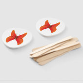 Orange Red Poppy Butterfly mit Ihrem Namen Fächer (Non-assembled)