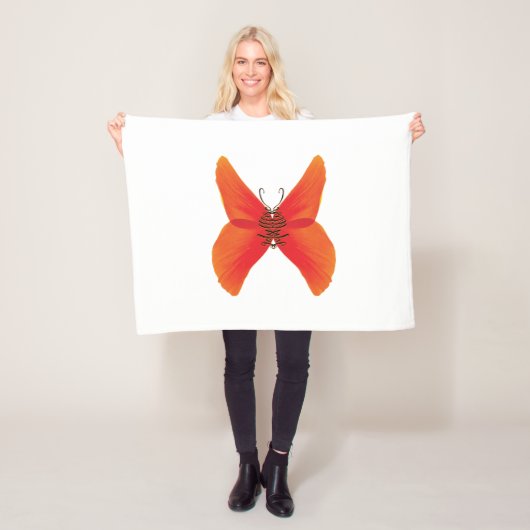Orange Red Poppy Butterfly mit Ihrem Namen Fleecedecke (Beispiel)