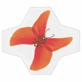 Orange Red Poppy Butterfly mit Ihrem Namen Fußball (Flach)
