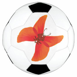 Orange Red Poppy Butterfly mit Ihrem Namen Fußball